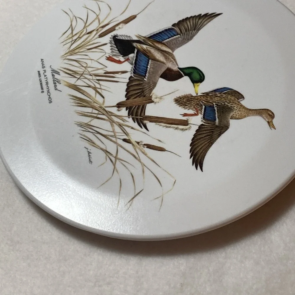 Mebel Round Tray Italy Mallards James‎ Lockhart Melamine MCM Ducks Footed